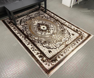 Ковер Radjab Carpet Браун Прямоугольник 5522B / 11024RK (1.6x3, Dark Brown/Light Grey)