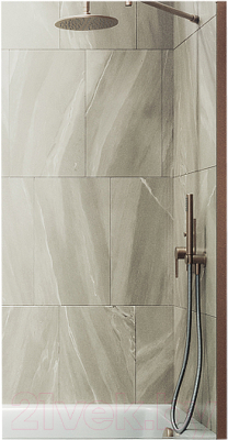 Стеклянная шторка для ванны MaybahGlass MGV-248-2ш (прозрачное стекло/бронзовый)