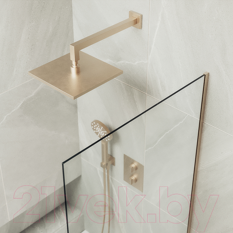 Стеклянная шторка для ванны MaybahGlass MGV-62-2у (прозрачное стекло/бронзовый) — фото 4