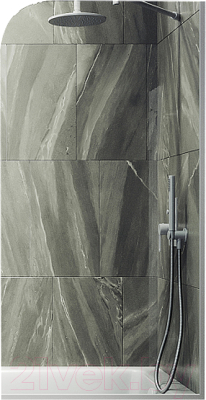 Стеклянная шторка для ванны MaybahGlass MGV-63-1у (прозрачное стекло/белый матовый)
