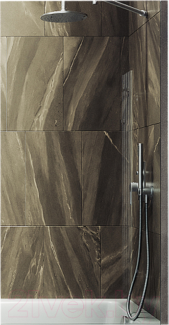 Стеклянная шторка для ванны MaybahGlass MGV-59-5ш (прозрачное стекло/хром матовый)