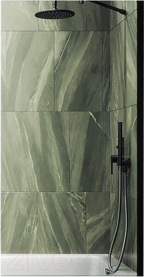 Стеклянная шторка для ванны MaybahGlass MGV-64-6ш (прозрачное стекло/черный)