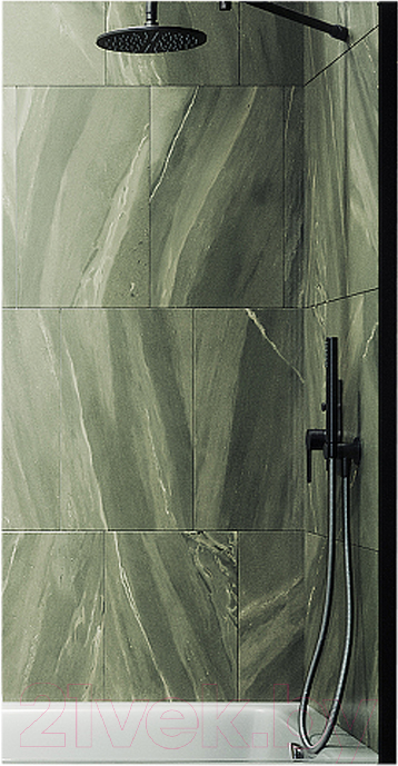 Стеклянная шторка для ванны MaybahGlass MGV-248-6ш (прозрачное стекло/черный)