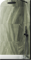 Стеклянная шторка для ванны MaybahGlass MGV-154-6у (прозрачное стекло/черный) - 