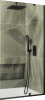 Стеклянная шторка для ванны MaybahGlass MGV-248-6у (прозрачное стекло/черный) - 