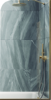 Стеклянная шторка для ванны MaybahGlass MGV-154-3у (прозрачное стекло/золотой) - 
