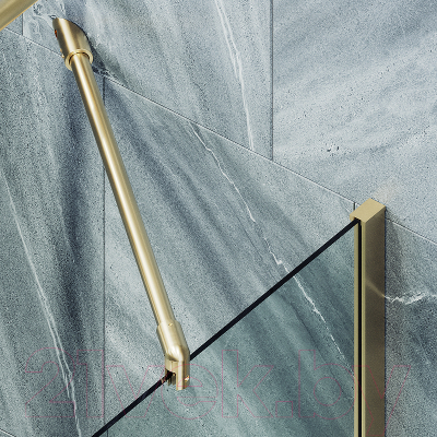 Стеклянная шторка для ванны MaybahGlass MGV-61-3ш (прозрачное стекло/золотой)
