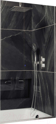 Стеклянная шторка для ванны MaybahGlass MGV-65-5у (прозрачное стекло/хром матовый)