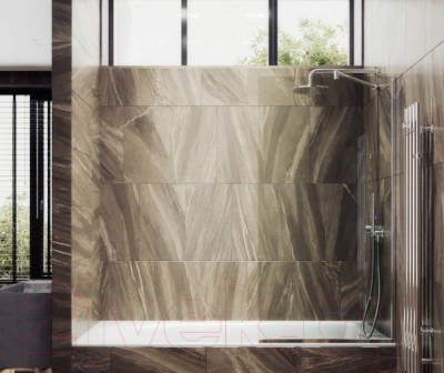 Стеклянная шторка для ванны MaybahGlass MGV-64-4у (прозрачное стекло/хром глянцевый)