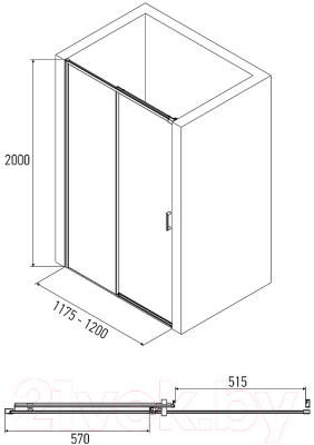 Купить Душевая дверь Alex Baitler AB61B120  