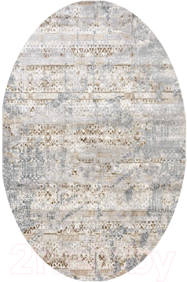 Ковер Radjab Carpet Белла Овал D057A / 10073RK (1.6x2.3, Cream Shirink/Blue Fdy)