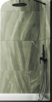 Стеклянная шторка для ванны MaybahGlass MGV-131-6у (прозрачное стекло/черный) - 