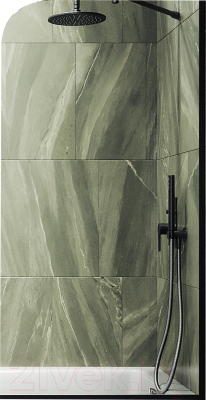 Стеклянная шторка для ванны MaybahGlass MGV-131-6у (прозрачное стекло/черный)