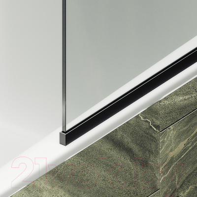 Стеклянная шторка для ванны MaybahGlass MGV-144-6у (прозрачное стекло/черный)