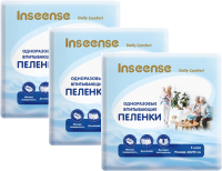 Набор пеленок одноразовых впитывающих Inseense Daily Comfort 60x90 / InsDC6905M3K (3x5шт) - 