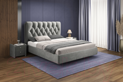 Двуспальная кровать AMI Империя Голд 1600 (светло-серый)
