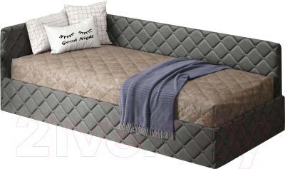Односпальная кровать AMI София Софт (темно-серый)