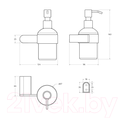 Дозатор для жидкого мыла Cezares STYLUS-SOIS-V-IN (сатин)