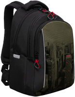 Школьный рюкзак Grizzly RB-452-5 (черный/хаки) - 