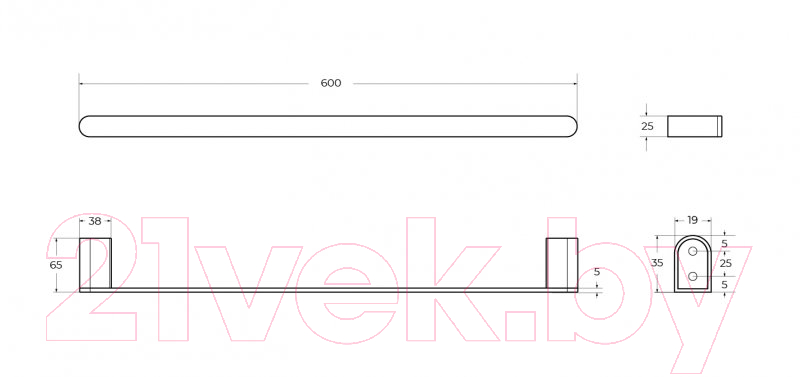 Держатель для полотенца Cezares STYLUS-TH-60-01