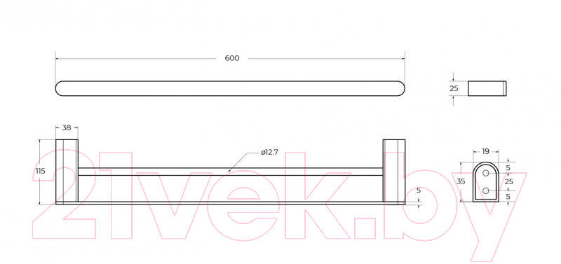 Держатель для полотенца Cezares STYLUS-THD-60-01