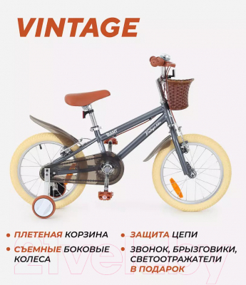 Детский велосипед Rant Vintage 16 (серый)