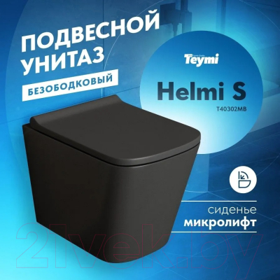 Купить Унитаз подвесной Teymi Helmi S / T40302MB  