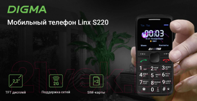 Мобильный телефон Digma Linx S220 (черный)