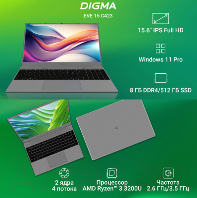 Ноутбук Digma Eve 15 C423 (NR3158DXW01)
