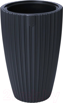 Вазон Formplastic Mika Slim 40см / FP-5105-084  (глубокий черный)