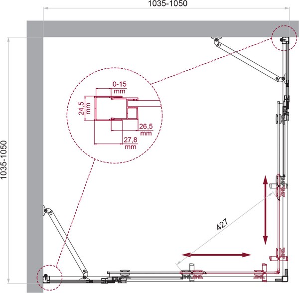 Купить Душевой уголок BelBagno LUCE-A-22-80+25-C-Cr в Молодечно