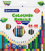 Набор цветных карандашей Brauberg Premium Twin Colour / 181875 (24шт) - 