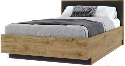 Полуторная кровать Мебель-КМК 1200 Мишель КМК 0961.4 (дуб наварра/антрацит)