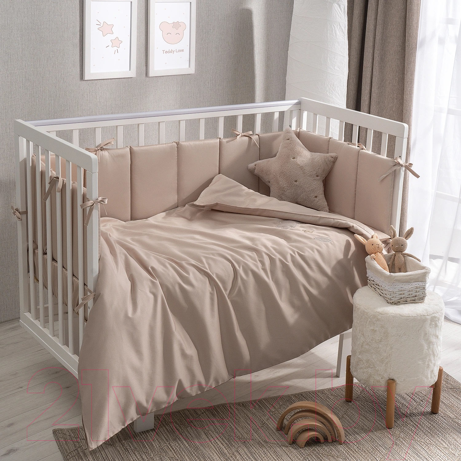 Комплект постельный для малышей Perina Teddy Sateen Collection / ТДСК6-01.12