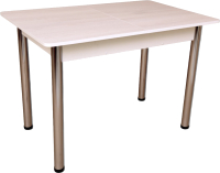 Обеденный стол СВД Юнио 100-130x60 / 054.П21.Х (снежный ясень/хром) - 