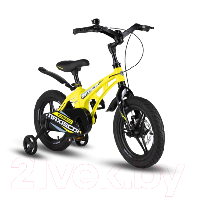 Детский велосипед Maxiscoo Cosmic Deluxe Plus 14 2024 / MSC-C1436D (желтый матовый)