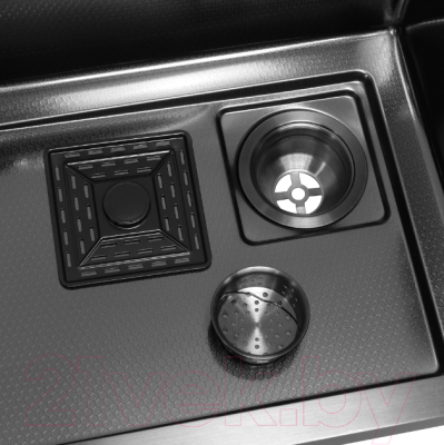 Мойка кухонная со смесителем Arfeka Eco AR PVD Nano Decor 68x45 (черный)