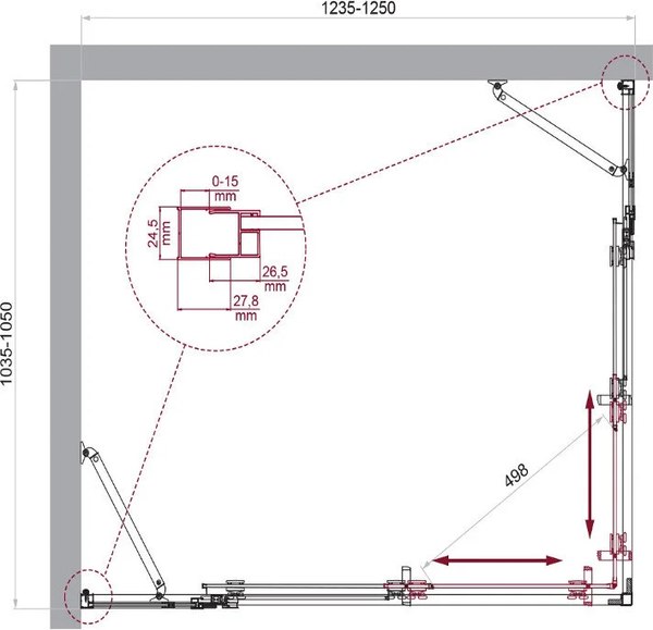 Купить Душевой уголок BelBagno LUCE-AH-22-125/105-C-Cr в Молодечно