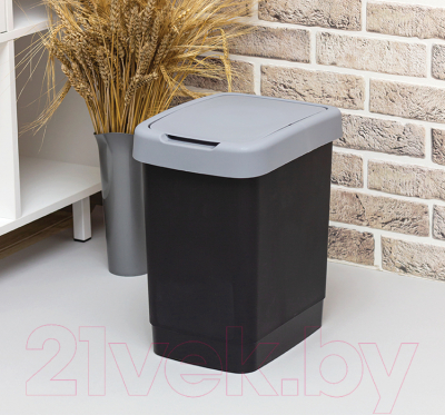 Контейнер для мусора Idea Твин М2479 (18л, серый)