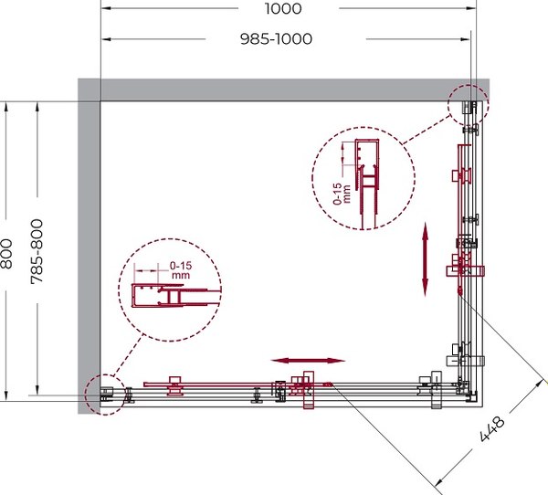 Купить Душевой уголок BelBagno MARINO-AH-2-100/80-C-CR в Могилеве