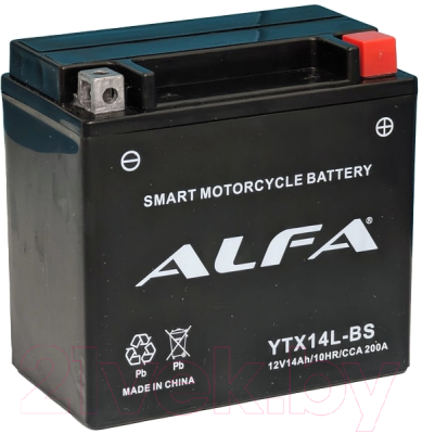 Изображение товара Мотоаккумулятор ALFA battery YTX14L-BS / EB14C-3 (14 А/ч)