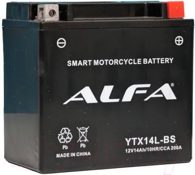 Изображение товара Мотоаккумулятор ALFA battery YTX14L-BS / EB14C-3 (14 А/ч)