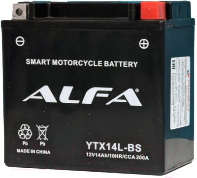 Изображение товара Мотоаккумулятор ALFA battery YTX14L-BS / EB14C-3 (14 А/ч)