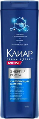 Шампунь для волос Клиар Men Derma Expert Укрепляющий Энергия роста