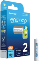 Комплект аккумуляторов Panasonic Eneloop AAA 800 / BK-4MCDE/2BE (2шт) - 