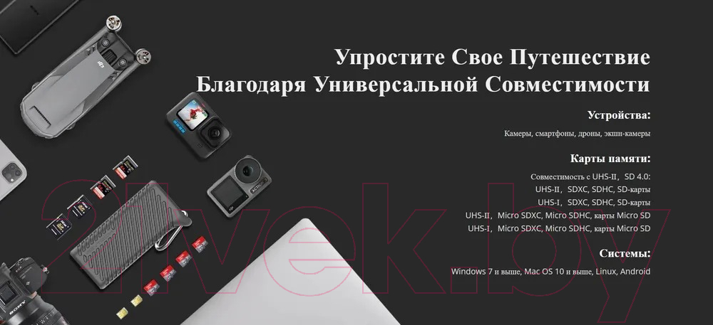 Кейс для карт памяти Pgytech CreateMate High-speed Card Reader Case / P-GM-163