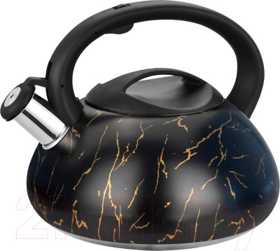 Чайник со свистком Катунь КТ-151MB (черный мрамор)