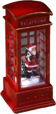 Световая фигурка Luazon Lighting Дед Мороз в телефонной будке / 5104330 (теплый белый)