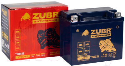 Мотоаккумулятор Zubr Bike Premium L+ / YTX12-BS (12 А/ч)
