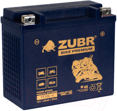 Мотоаккумулятор Zubr Bike Premium R+ / YT20L-4 (20 А/ч)